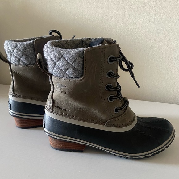 Sorel Womens’s Slimpack ll Lace Duck Boot - Quarry Waterproof/ Leather 6.5 - Picture 2 of 7